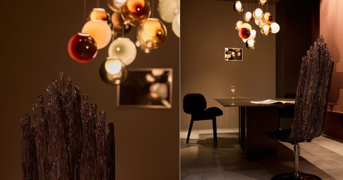 Milano米蘭椅以聚碳酸酯為材質，在光線下展現材質之美。