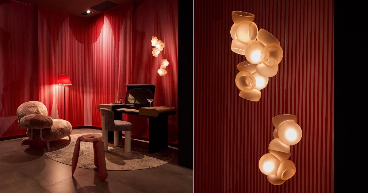 Bocci100透過多台的玻璃吹製機，形塑出玻璃球熔合連結的獨特結構。