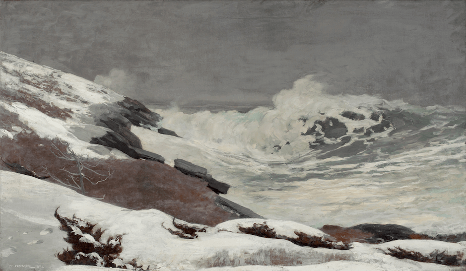 溫斯洛．霍默（Winslow Homer），《冬季海岸》，油彩、畫布，72.4×122.6公分，Theodore T. and Mary G. Ellis Collection, 1940.60