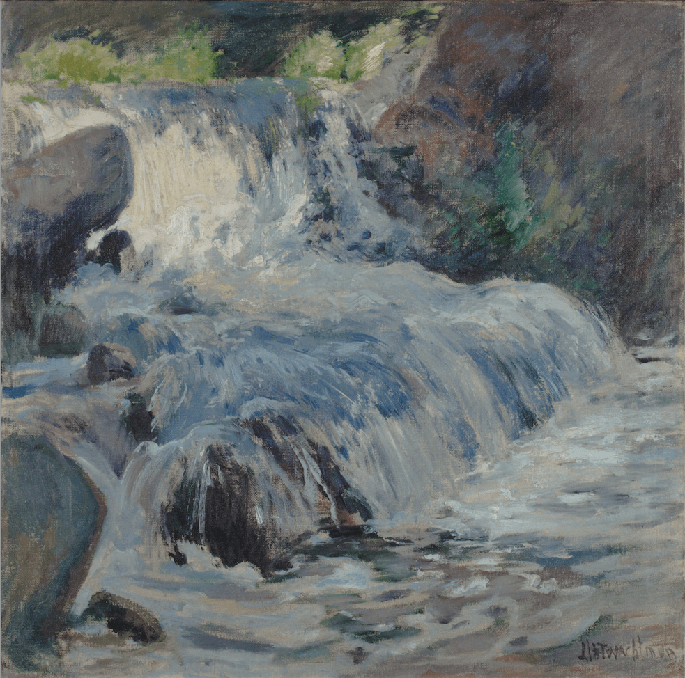 約翰．亨利．塔胥曼（John Henry Twachtman），《瀑布》，約1890年，油彩、畫布，76.2×76.5公分，Worcester Art Museum Purchase, 1907.91