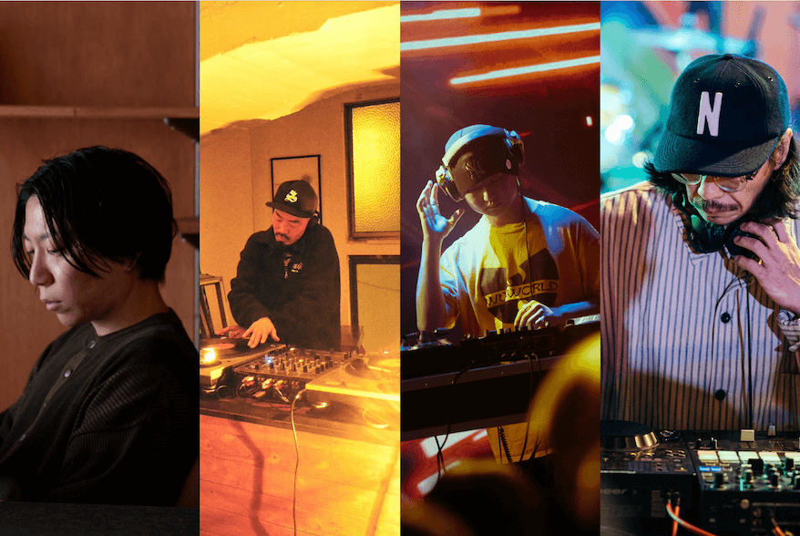 DJ KAZ、DJ A-MU from SPACY、DJ LOCO、DJ ROSE（圖左至右）