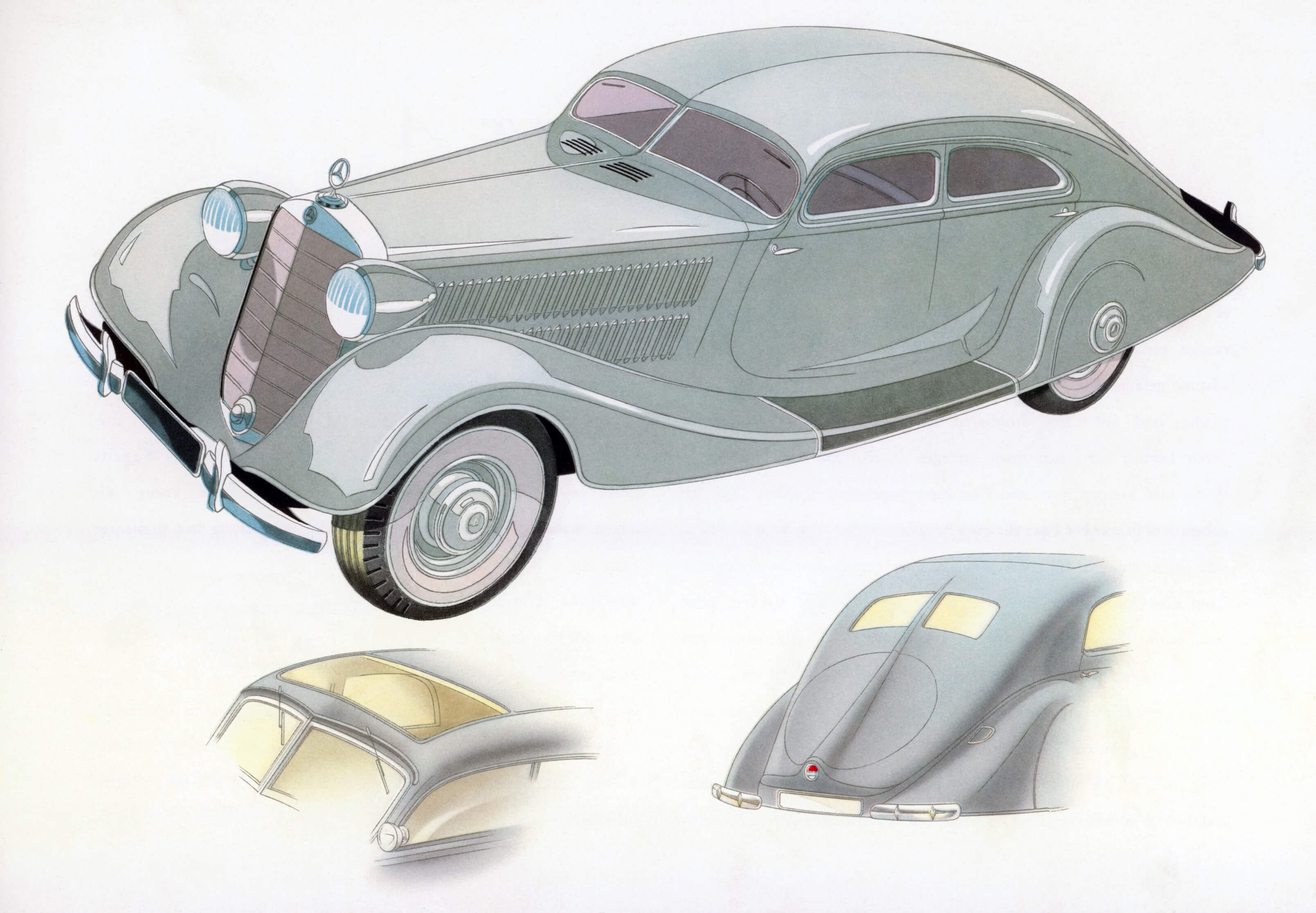 Mercedes-Benz 320以流線設計詮釋1930年代豪華旅行車風格。