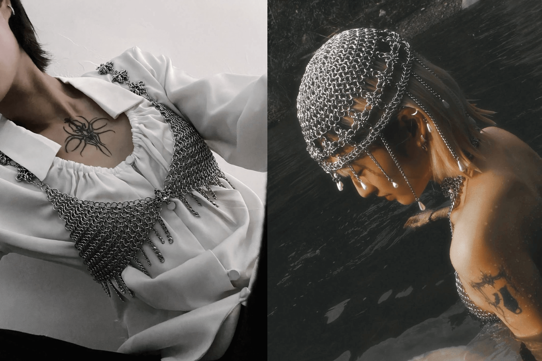 盡JIN ACCESSORIES以全環製作的鎖子甲飾品廣受注目，將中世紀防護鎧甲轉化為具風格的可穿戴配件。