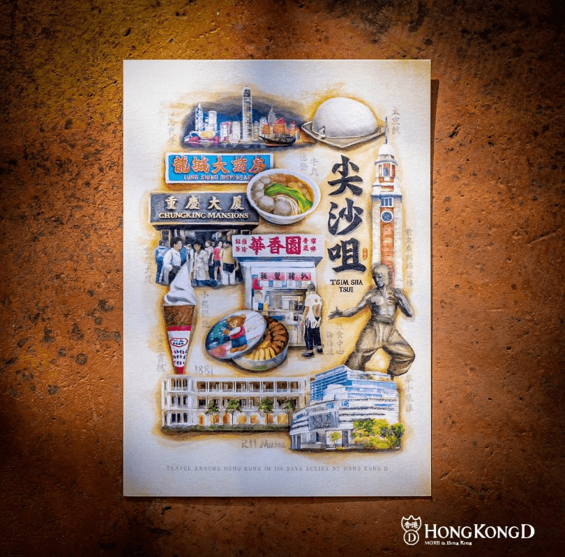 阿金希望用明信片讓大家留住香港美好記憶。圖片來源|HONG KONG D阿金提供