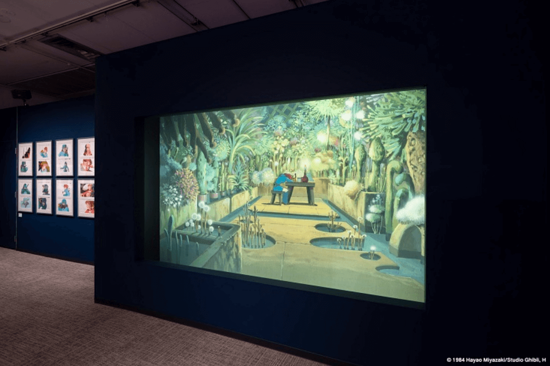 此區介紹《風之谷》的誕生，為《Animage雜誌和吉卜力展》日本展出實景照片。圖片來源｜聯合數位文創提供