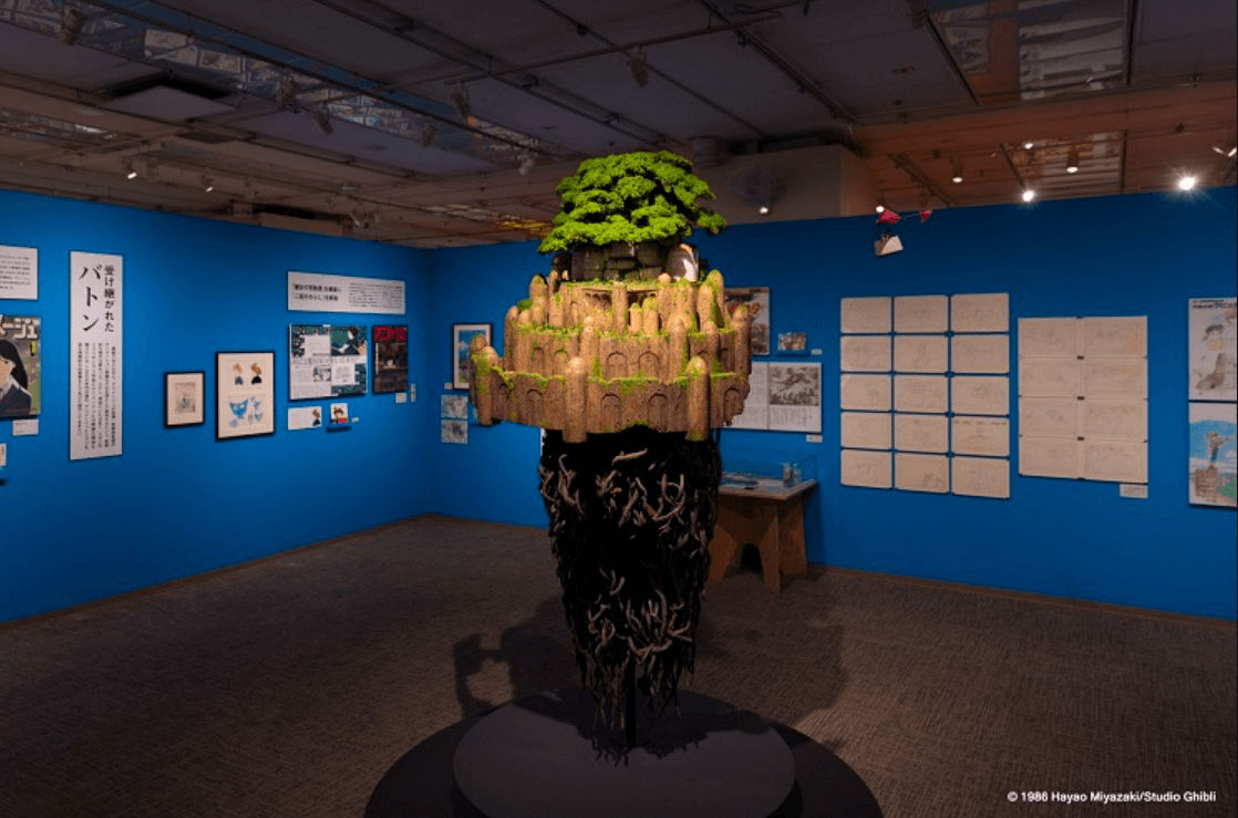 此區介紹《天空之城》的誕生，圖片為《Animage雜誌和吉卜力展》日本展出實景照片。圖片來源｜聯合數位文創提供