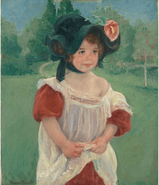 瑪麗·卡薩特,〈春天:站在花園裡的瑪格〉,1900 年。圖片來源/The Metropolitan Museum of Art