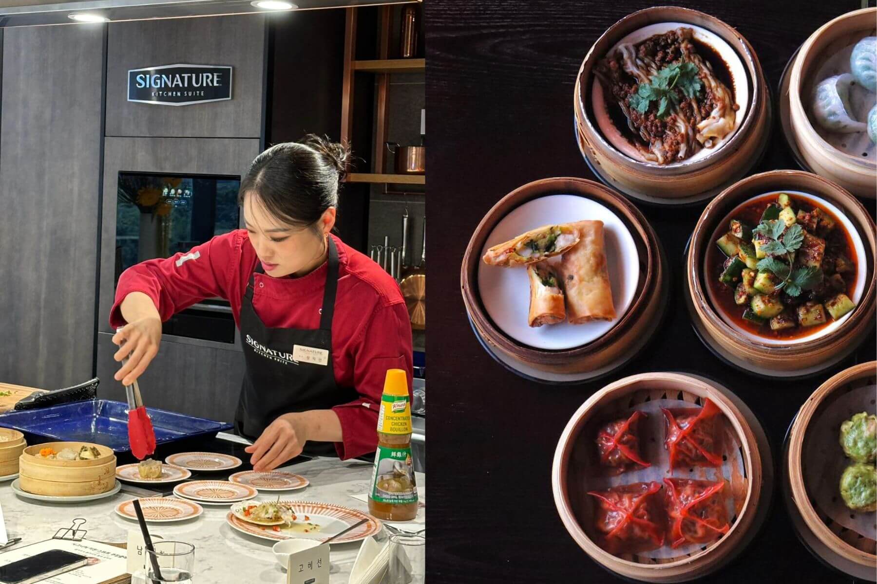 左為「甜蜜蜜」經營者及主廚鄭智善，右為招牌全點心套餐。（圖/甜蜜蜜IG）