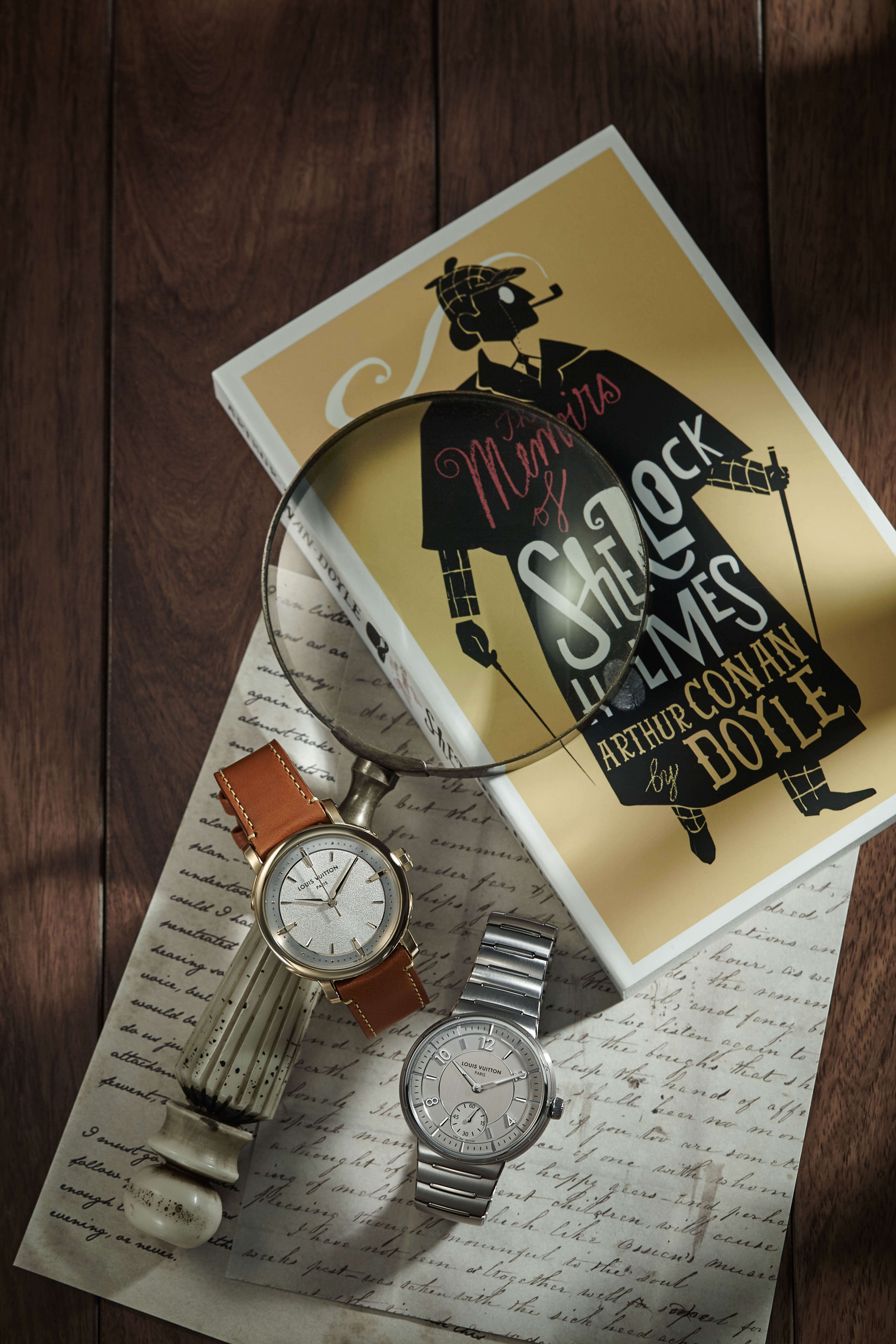 Escale 自動機芯39毫米玫瑰金腕錶、Tambour自動機芯40毫米及精鋼腕錶 all by Louis Vuitton