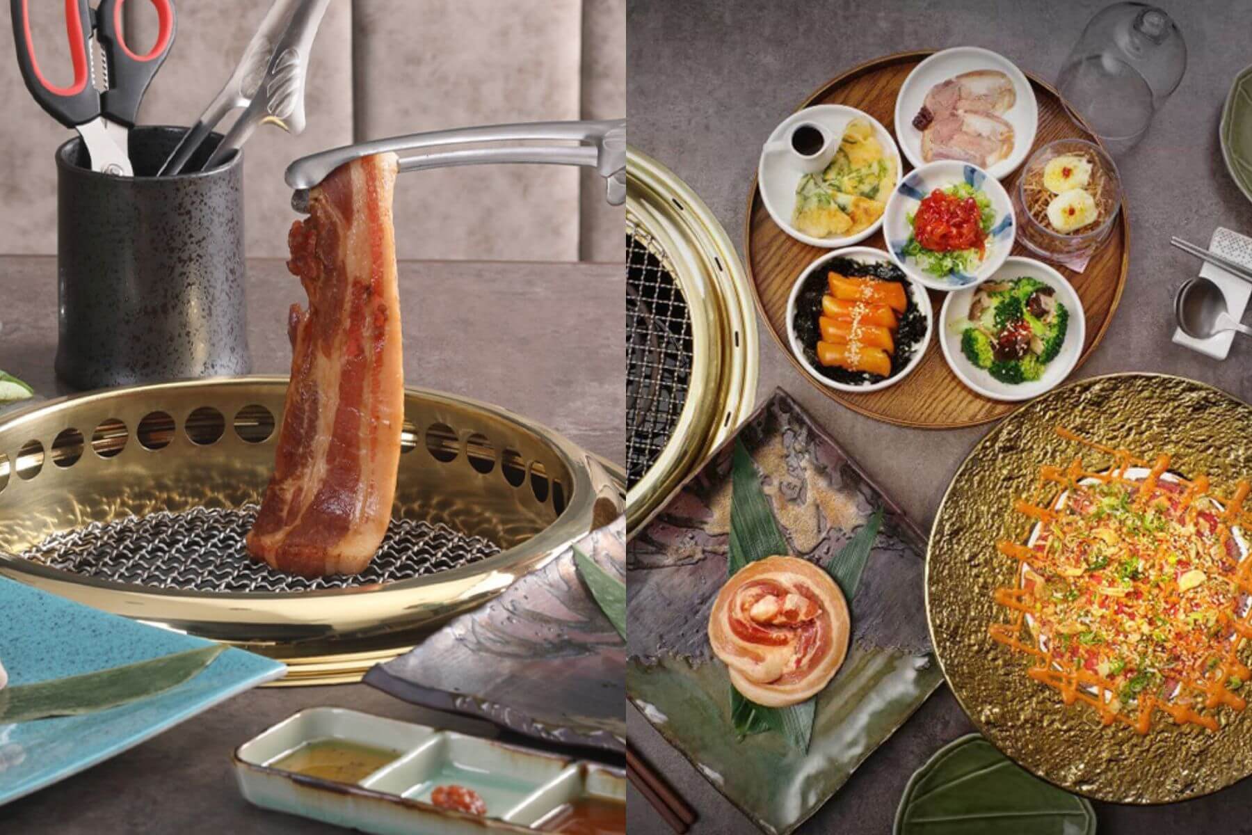 左為熟成嚴選三層肉，右為本日特製小菜（圖片/熟・菜豚屋）