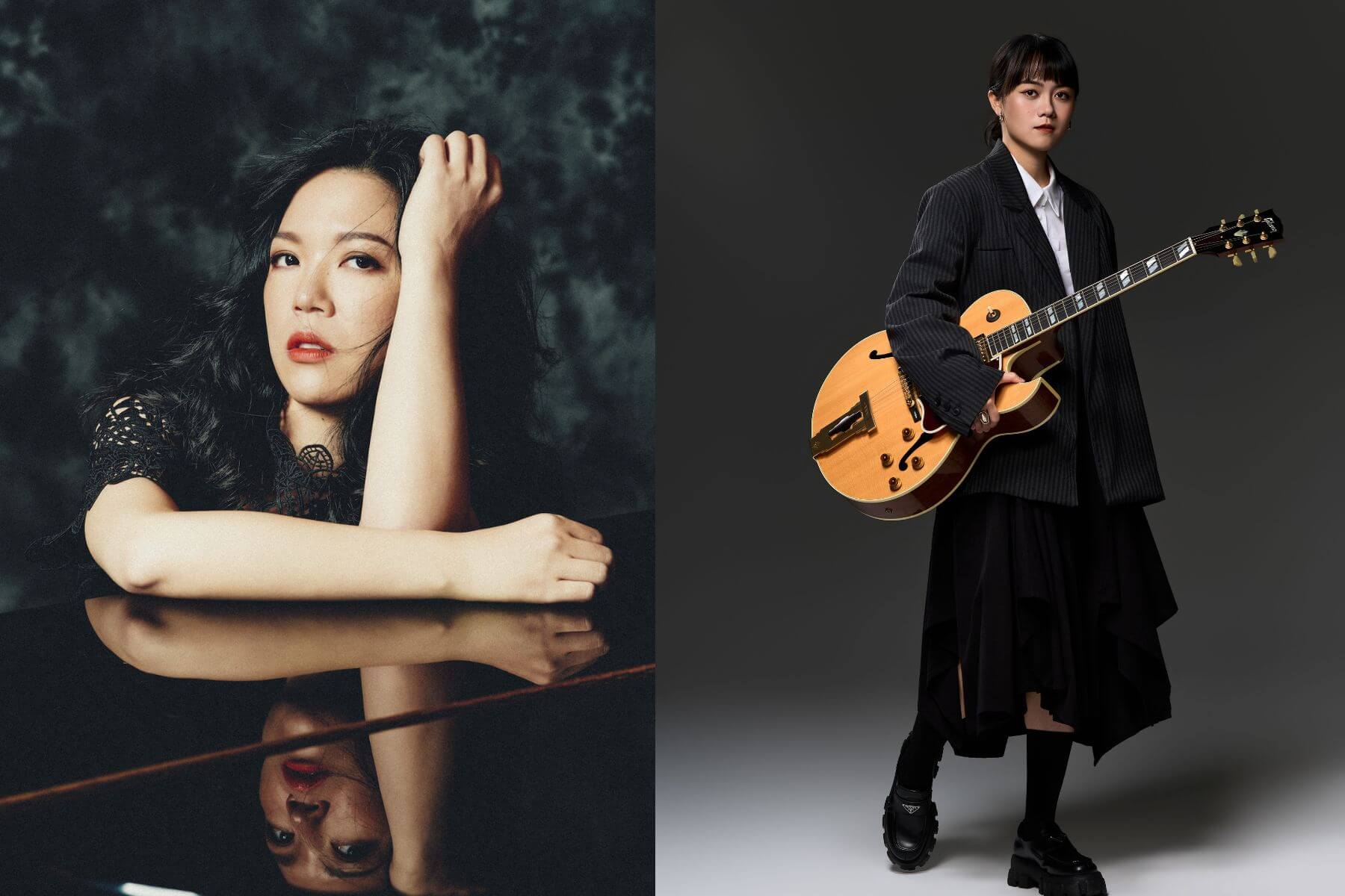 金曲爵士音樂家許郁瑛（左）、知名爵士樂手陳芃瑄 Ponpon Chen（右）