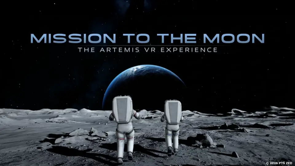 《Mission to the Moon》透過 VR 沉浸式體驗，帶領觀眾走進虛擬月球場景，探索太空環境。