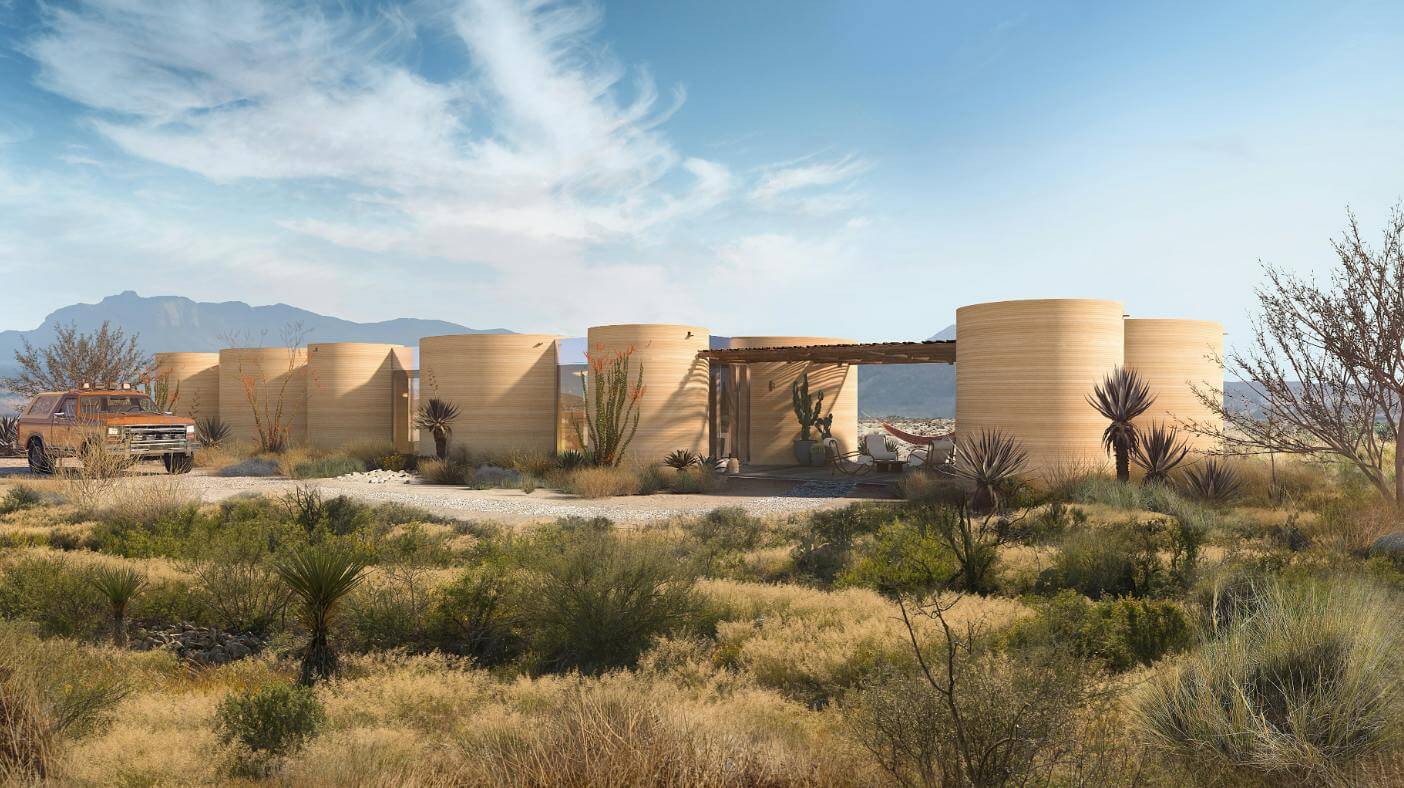 3D列印飯店El Cosmico。圖片來源｜El Cosmico