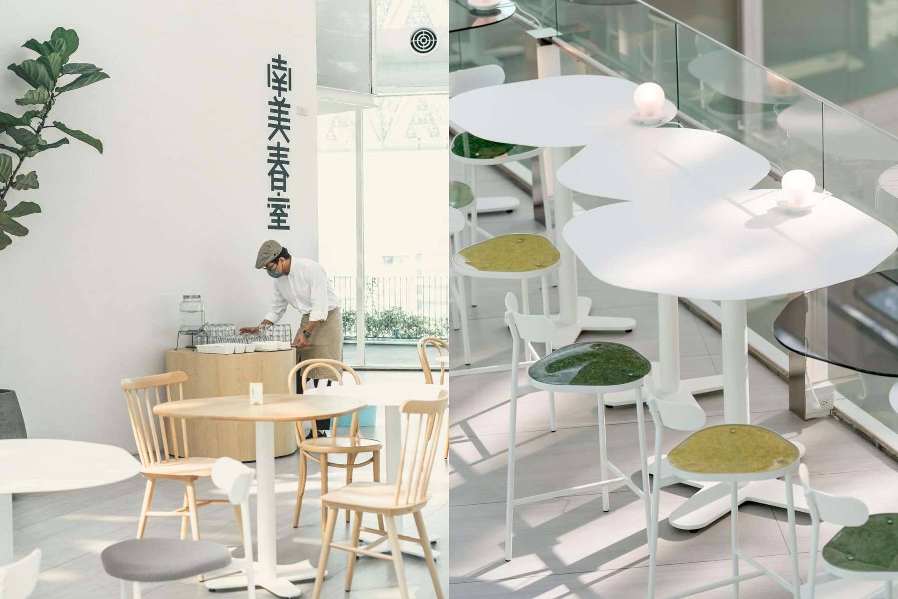 南美館五樓的南美春室空間結合美術館建築師坂茂碎形樹蔭採光的設計概念。（圖/南美春室）