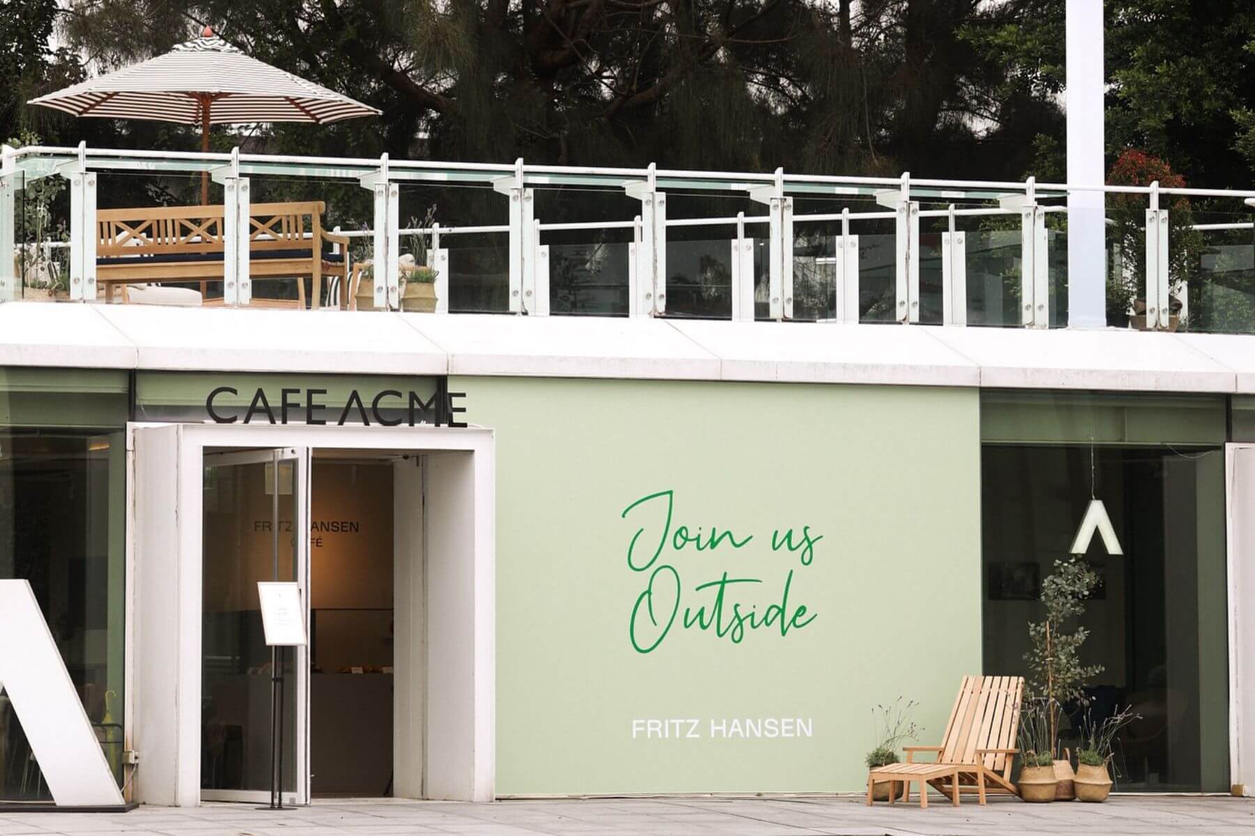 臺北市立美術館CAFE ACME與丹麥百年品牌FRITZ HANSEN的限定合作。（圖/CAFE ACME）