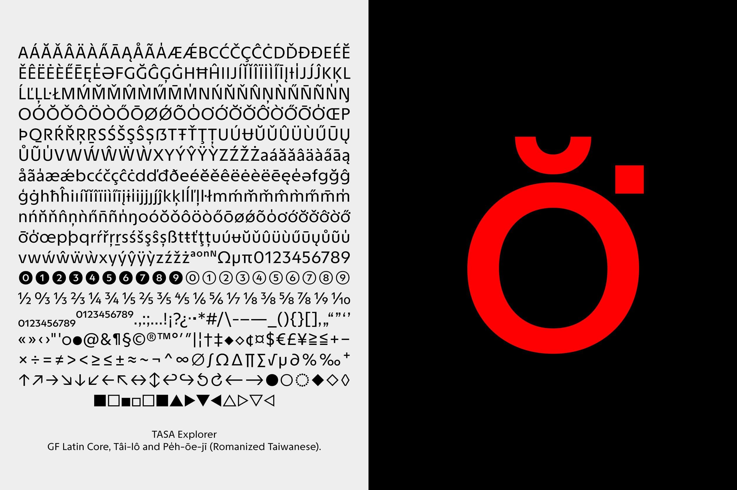 TASA Explorer 除支援 Google Fonts 拉丁字元集外，更特別針對台羅拼音（Tâi-lô）與白話字（POJ）進行字符優化。