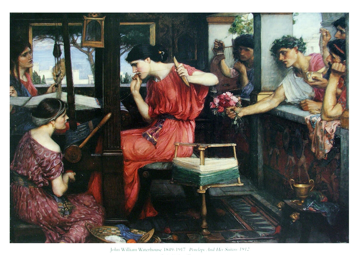 Penelope And Her Suitors, 1912 by John William Waterhouse。