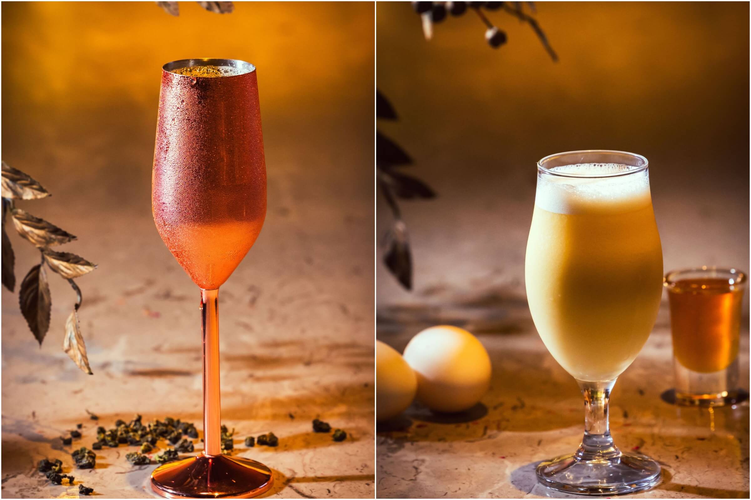 Apple Jasmine Tea（左圖）；經典「蛋蜜汁」重現懷舊好時光（右圖）