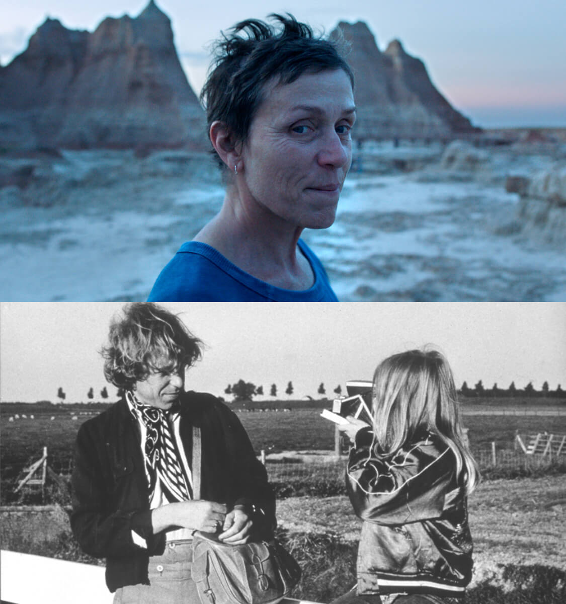 上/ 《游牧人生》©Images courtesy of Park Circus-Disney  下 / 《愛麗絲漫遊城市》©Wim Wenders Stiftung 2014、國家電影及視聽文化中心提供