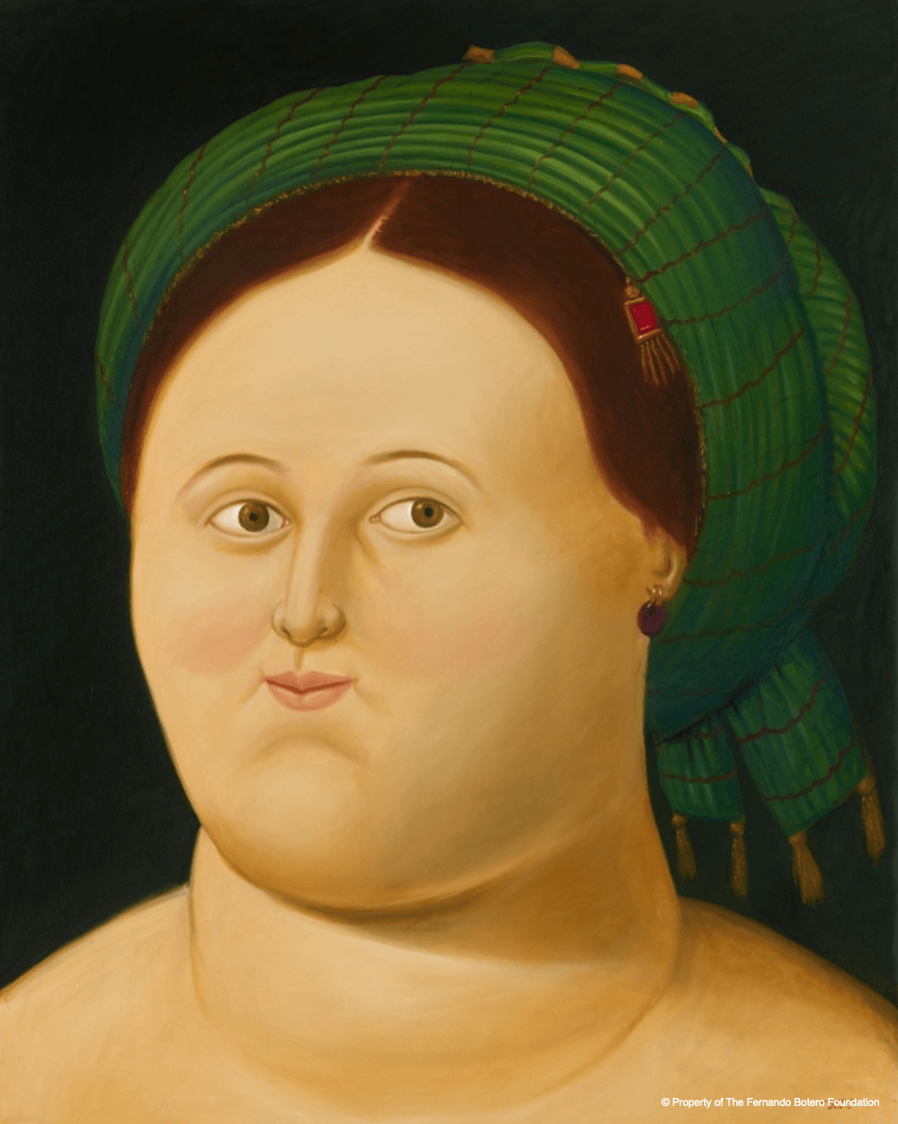 《年輕女子肖像，致敬拉斐爾》Fernando Botero, After Raphael _La Fornarina_ , 2013，圖片提供：聯合數位文創
