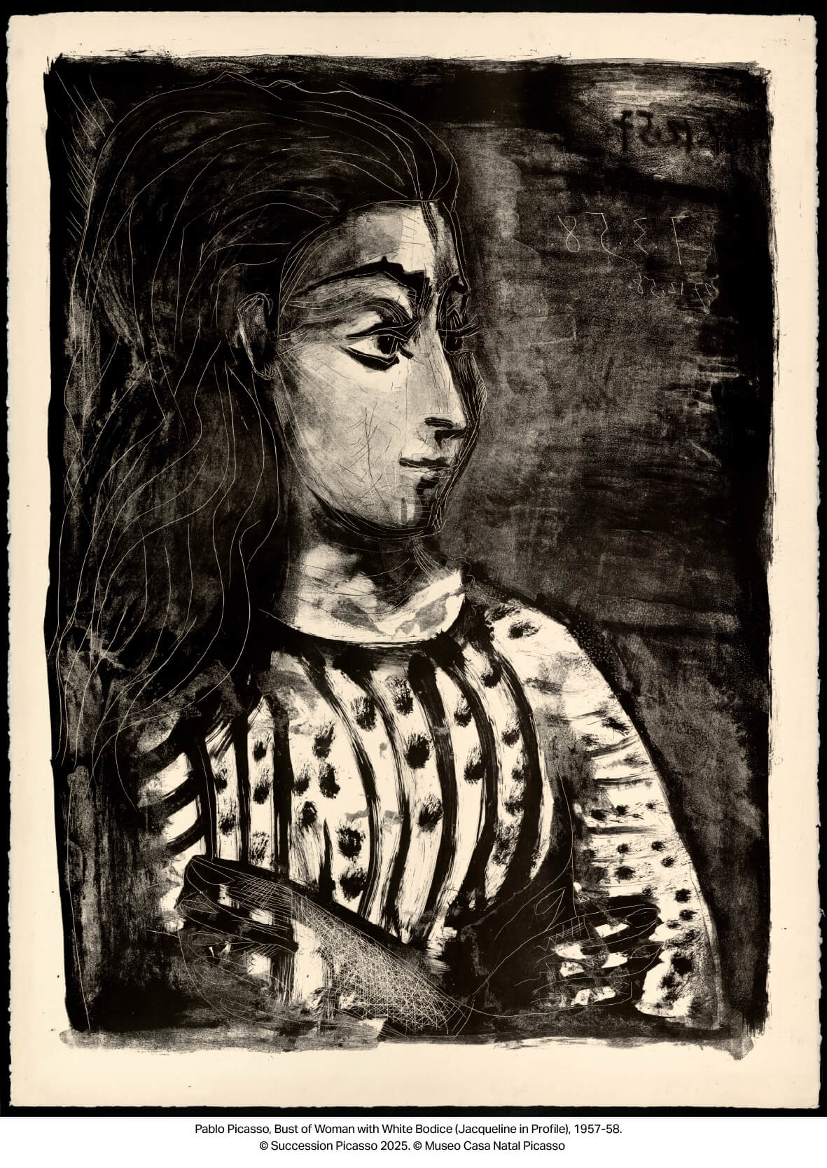 Bust of Woman with White Bodice (Jacqueline in Profile)(1957-8)