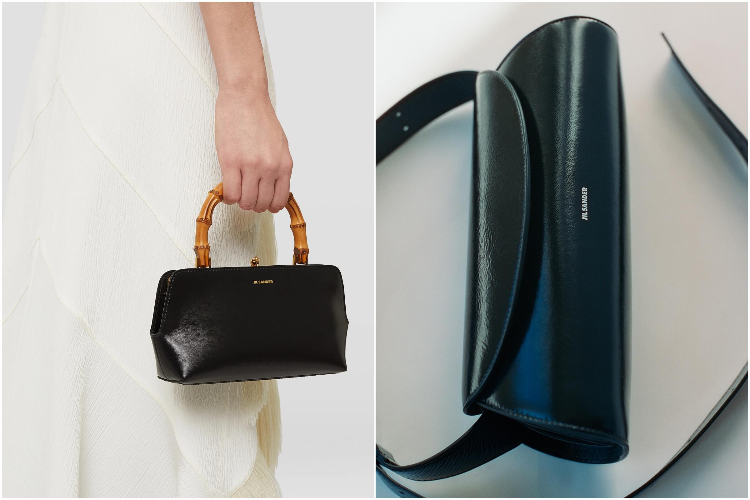 Goji Bamboo迷你手提包（左圖）；Canolo黑色小號肩背包（右圖）