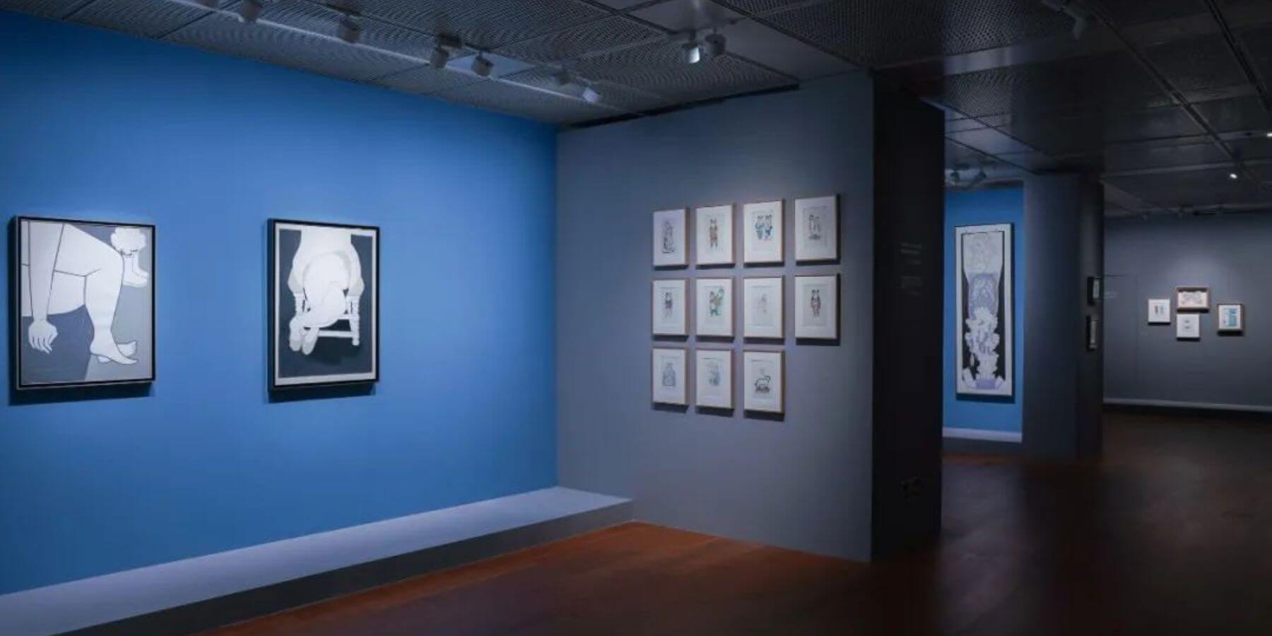 「繁花——金宇澄繪畫展」，上海東一美術館展覽現場。