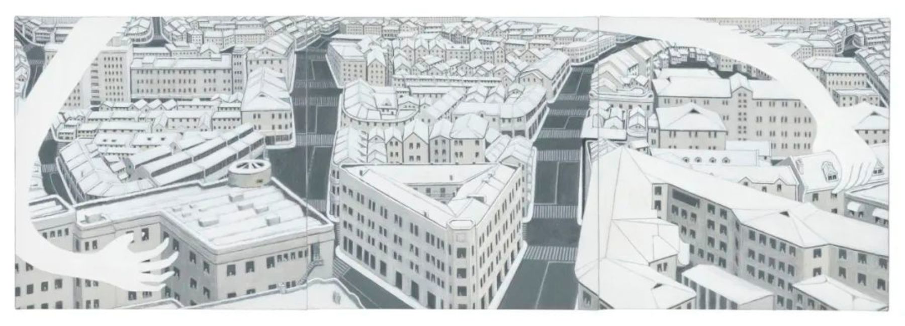 金宇澄〈北風〉，2022，布面丙烯，56.5x56.5x3cm。