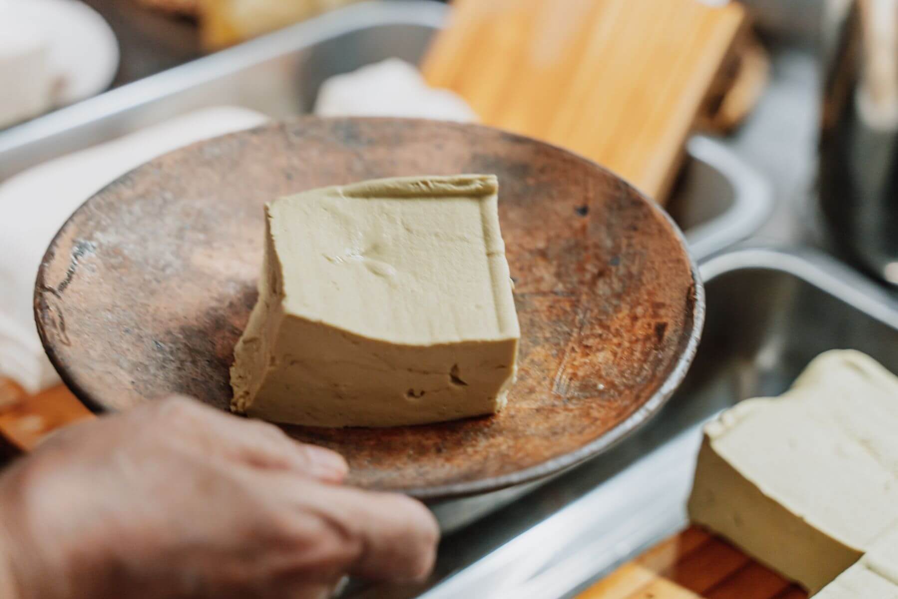 陸莉莉自製的手工豆腐，滿載濃醇豆香。