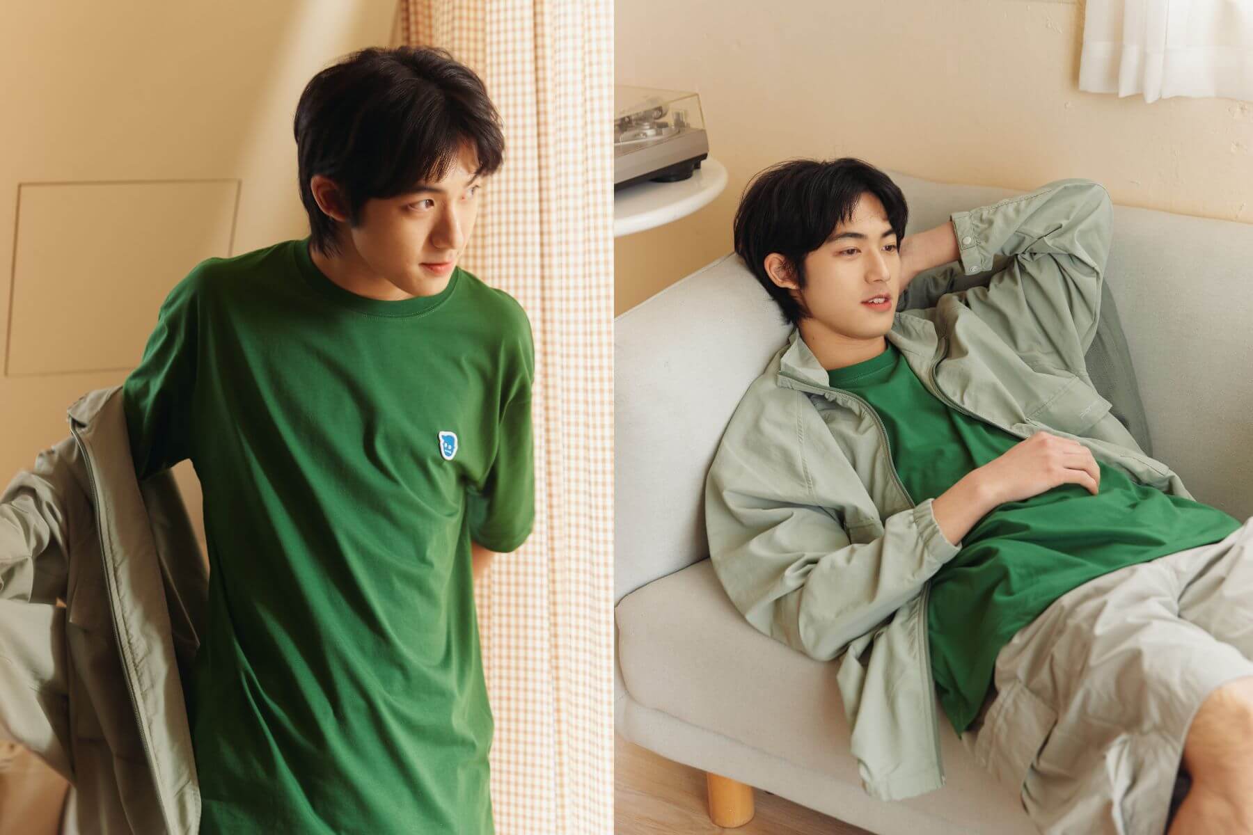 德德身穿 plain-me小P社長LOGO TEE。