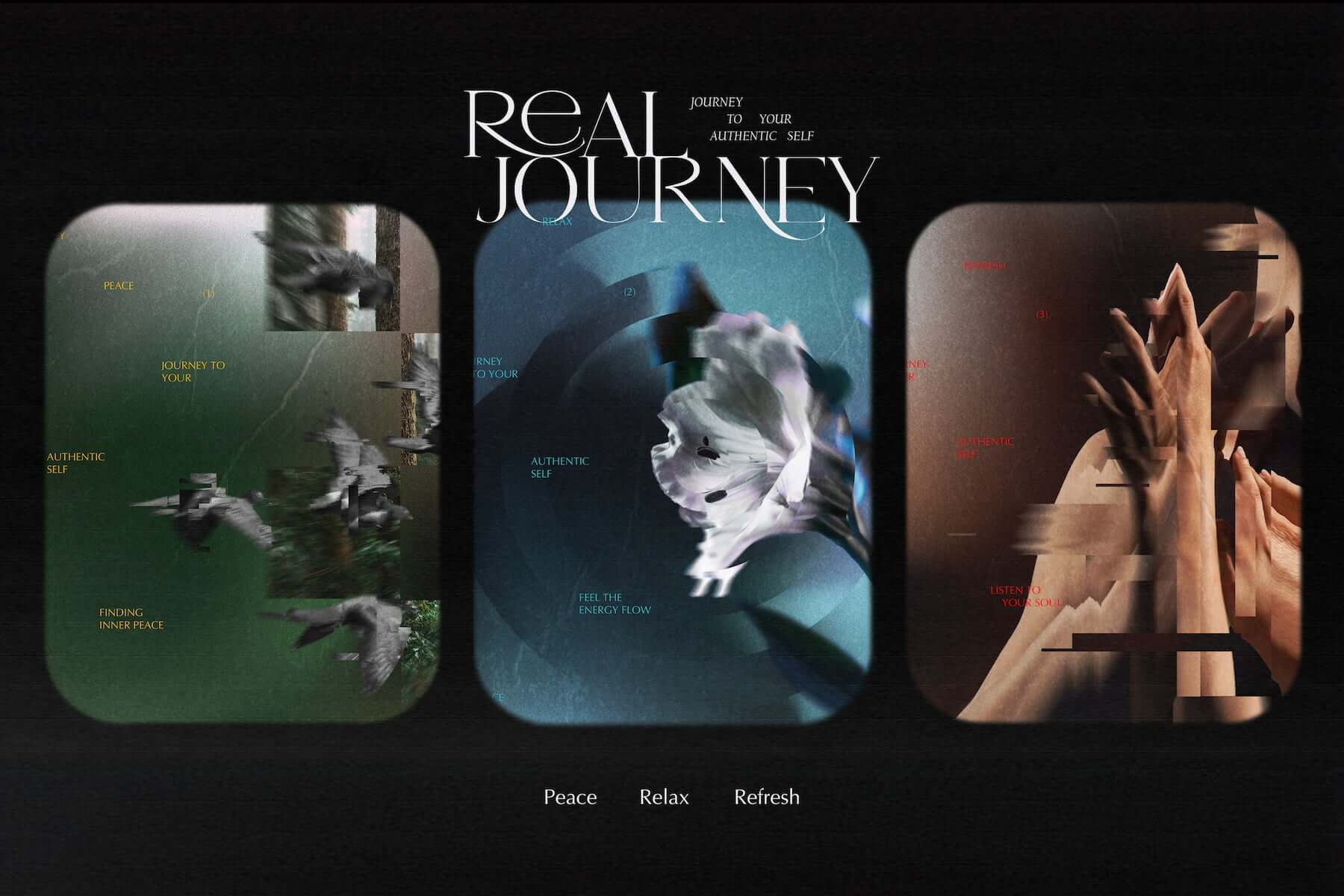 《Real Journey》就如搭乘在行駛中的火車上，透過窗戶觀看世界一幕幕快速掠過，而風景的相互連接在腦中建構出一連串流動的故事。