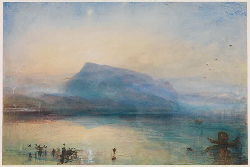 藍色瑞吉山之日出（The Blue Rigi, Sunrise），1842，約瑟夫．馬洛德．威廉．透納（Joseph Mallord William Turner）。（圖片來源：TATE）