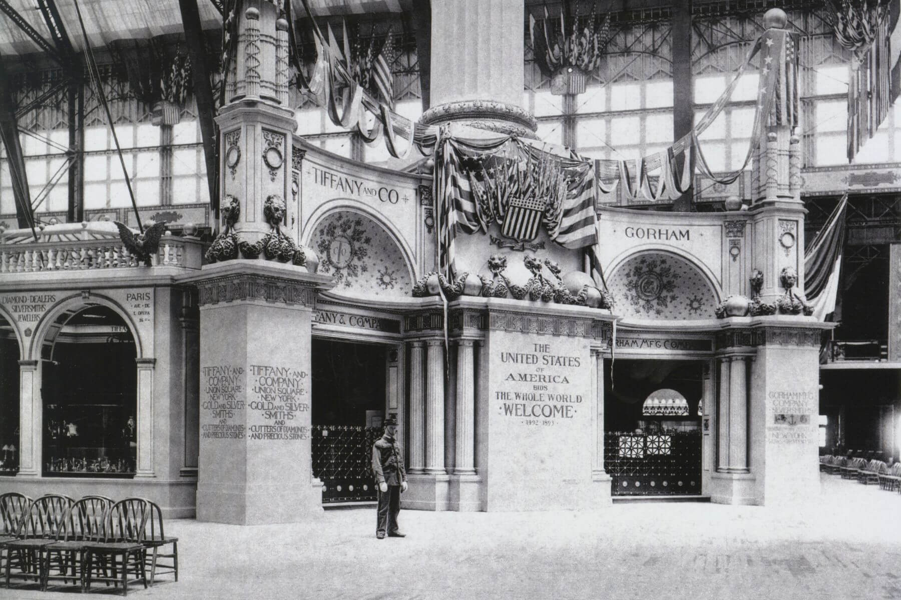 Tiffany & Co. 天文鐘於 1893 年芝加哥哥倫布世界博覽會之展出現場