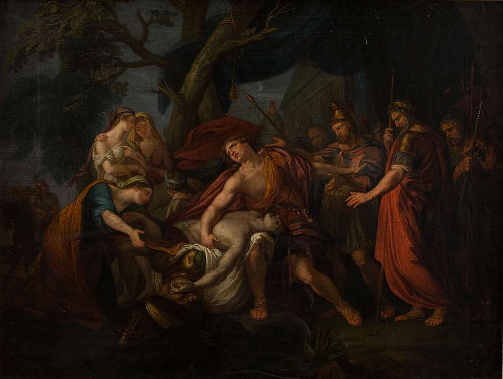 Achilles Lamenting the Death of Patroclus by Gavin Hamilton。