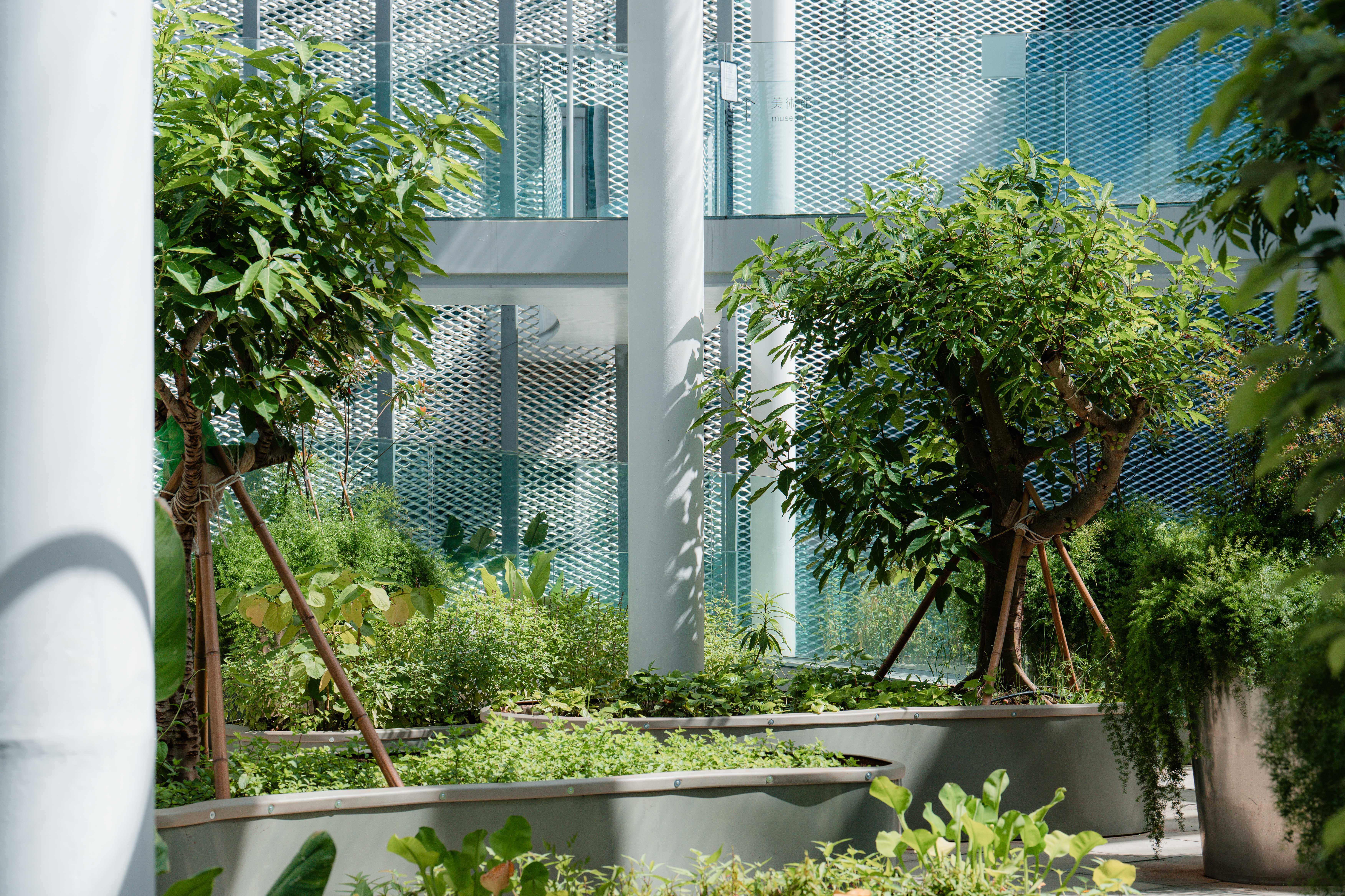 綠美圖「越南移民花園－無界花園］以植栽土丘構成錯落的「浮島」。圖片提供：臺中市立美術館。攝影：林峻永。